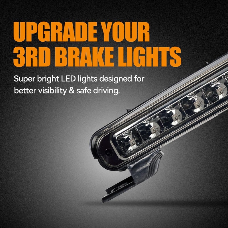Cxdar Third 3rd Brake Light LED for 2012-2018 Ford Flex, High Mount Rear Brake Lights Assembly for 12-18 Flex, Waterproof Center Cab Lamp Stop Light (Smoked) - Image 4